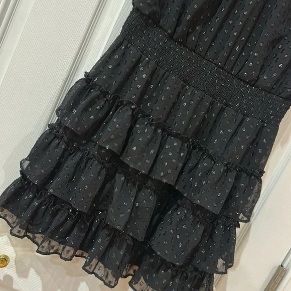 Everlily Beautiful Black Polka Dot Dress - Picture 3 of 5